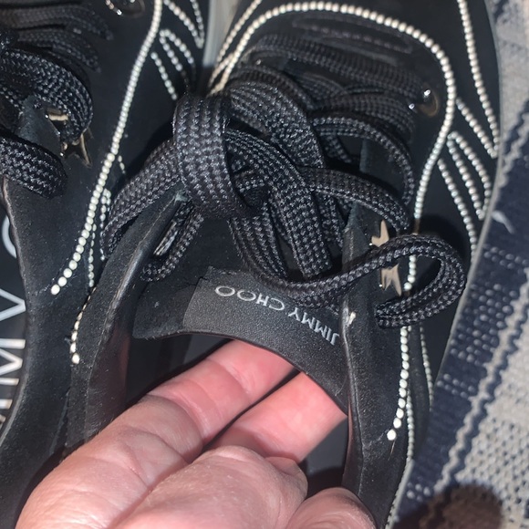 Jimmy Choo Hawaii Black Suede Pearl sneakers sz 40 1/2 fits a size 10 - Picture 7 of 12